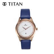 Titan Sparkle White Dial Analog Date Function Watch for Women 2570WL02