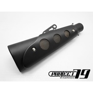 Classic Cafe Racer Project79 Universal Muffler 51mm Silver / Black Modification QJMoto Leoncino 250 