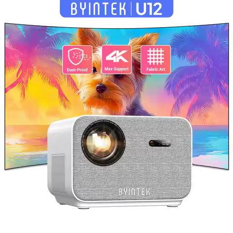 BYINTEK LOVE U12 Full HD 1080P Projector 4K 800 ANSI Android WiFi 6 Auto Focus Home Theater Projecto