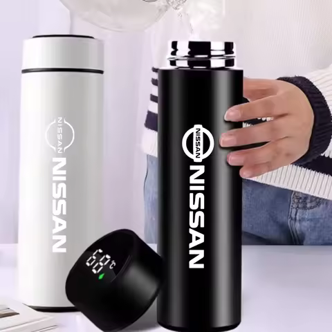 500ml smart thermos bottle with logo For Nissan Qashqai Juke Pulsar Sentra Altima Patrol Micra Rogue