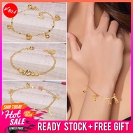 Collection A KM x ZEN Women 916-24K Fashion Korea Hand Ankle Leg Gold Bracelet Jewellery Gelang Tangan Kaki Emas [BA]