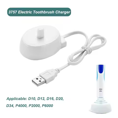 USB Travel Charger Dock 3757 Electric Toothbrush Charging Cradle For Braun Oral B Series D12 D20 D16