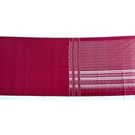 (Fabric Set) Silk Fabric Size 1x4 Meters (2 Meter Patterned + 2 Plain Color) Royal Pattern Dark Red 