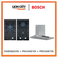 Bosch DWB98JQ50B cooker hood + PRA3A6B70K Domino gas hob Ceramic + PRB3A6B70K Domino gas hob