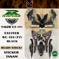 RAPIDO BODY COVER SET Y16ZR V2 ABS EXCITER RC-155 (77) BLACK (STICKER TANAM/AIRBRUSH) COVERSET Y16 A