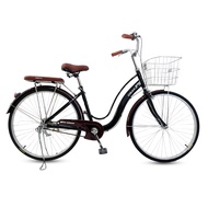 OSAKA จักรยานแม่บ้าน รุ่น Rikko 24"/26" ตะกร้าสแตนเลส ขาตั้งคู่ วงล้ออัลลอย
