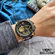 [Original] Balmer 7935G GP-4 Chronograph Sapphire Men's Watch with Black Dial and Black Genuine Leat