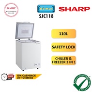 Sharp Mini Chest Freezer 110L With LED Peti Freezer Murah Deep Freezer Mini Peti Sejuk Beku Frezer S