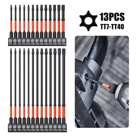 13pcs Impact Hex Head Allen Wrench Drill Bit Set ,H1.5-H8 Hex-Shank S2 Steel Hex Screwdriver Bits Me