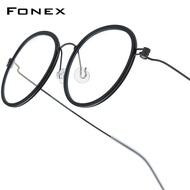 FONEX B Titanium Glasses Frame Men Round Optical Frames Women Eyeglasses Korean Ultralight Japaness