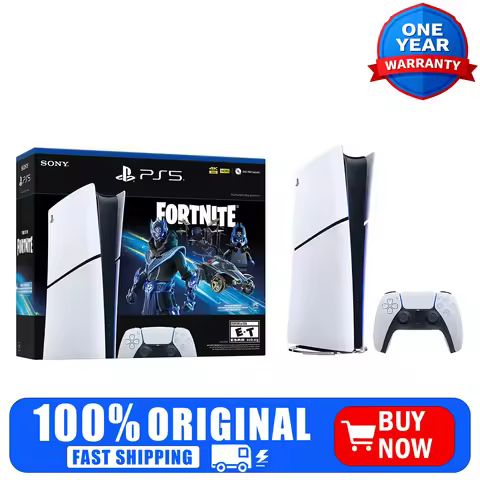 Sony PlayStation 5 Digital Edition Console Fortnite Cobalt Star Bundle, 825GB, White
