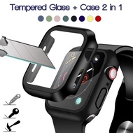 Glass+Cover For iWatch case 44mm 40mm 42mm 38mm iWatch case Accessorie bumper+Screen Protector Apple watch serie 3 4 5 6 SE