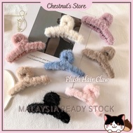 CHESTNUT'S STORE Colorful Plush Hair Claw Simple Sweet Hair Clip Claw Clip Korean Style Hair Accesso
