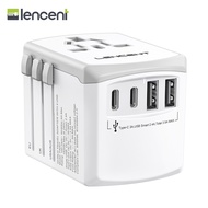 LENCENT Universal Travel Power Adapter International AC Plug Adaptor with 2 USB C 2 USB A Ports Wall