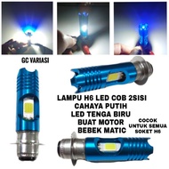 CAHAYA H6 AUTOMATIC MOTORCYCLE HEADLIGHTS 2 SIDES LED WHITE LIGHT/LED H6 MAIN MOTORCYCLE BEBEK MATIC