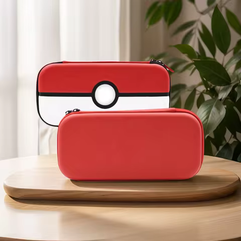Carrying Case for Nintendo Switch OLED, Red and White Accrssories for Switch Console with Slim Porta