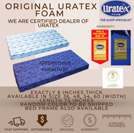 Original Uratex Foam w/ Free Cotton Cover 6 inches Thick 75 in. Length Available Width: 36 , 48, 54 , 60