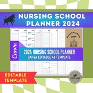 Canva Nursing School Planner 2024 | Canva Planner | Nursing School Planner | Canva Template |