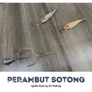 Perambut Sotong Apollo Style Tali Candat Squid jig Leader