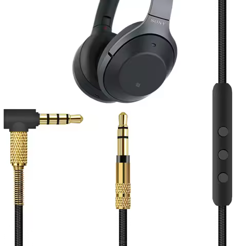 Microphone Audio Cable for Sony WH-1000XM3 WH-1000XM2 1AM2 H900N XB950B1 Headphones 1.5M, AUX 3.5mm