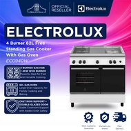 Electrolux 4 Burner 62L Free Standing Gas Cooker With Gas Oven ECG940W (White) | gas cooker stove da