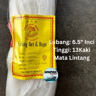 035MM X 165MM (6.5" Inci) X 50MD X 92Mtr Jaring Pukat Ikan / Mata Lintang / Isi Kosong / Warna Putih