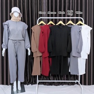 Zlh Busan Set - Busan Crinkle Airflow Tunic Premium Boutique Top Bottom Suit Busui Friendly Buttons