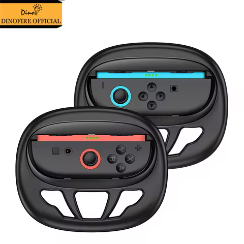 Dinofire 2pcs Steering Wheel Handle Grips for Switch 2 Joy-Con Racing Wheels Accessory for Mario Kar