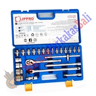 MATA Socket Wrench Set 24 Pcs 6PT PVC Box 8-32mm 1/2" DR Socket Bit 8MM -32MM Ratchet Handle 1/2" In