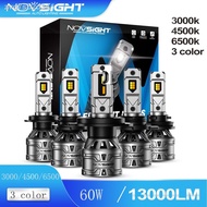 Novsight Newest N61T Switchable three-color car LED headlight H4 H7 H11 3000K 4300K 6000K fog light 