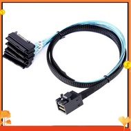 High-Speed Mini SAS HD 12G SFF8643 to 4 SAS 29-Pin SFF8482 Cable Connectors with 15-Pin SATA Power A