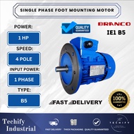 1.0HP(0.75KW) 4POLE Single Phase BRANCO BL-IE1 B5 Flange Mounting Motor Electric Motor Industry