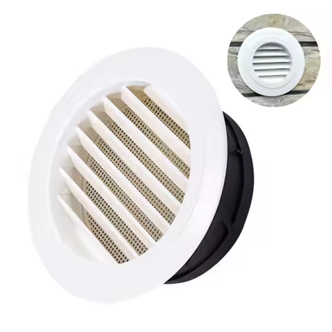 NEW Exterior Wall Air Vent Grille Plastic Round Air Exhaust Vent Grille Ducting