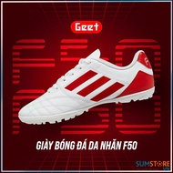 Giày Bóng Đá Geet F50 Sọc Đỏ - Giày Thể Thao Nam Nữ Chất Liệu Da Nhăn