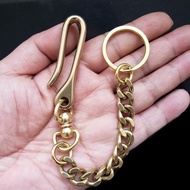 Solid Brass Wallet Bag Chain Chain Pants U Hook Fob Keychains Holder Handmade