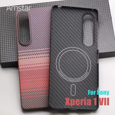 Amstar Carbon Fiber Magnetic Phone Case for Sony Xperia 1 VII 1500D/600D Kevlar Aramid Fiber Xperia 