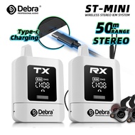 Debra Portable ST-Mini IEM System with Built-in Lithium Battery Stereo Wireless Lavalier Microphone 