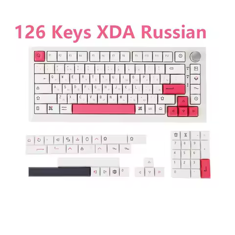 126 Key XDA Profile SublimationPBT Fendai Keycaps English/Russian/Japanese 61/68/71/81/87/98/104/108