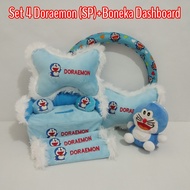 Car BantaL Set of 4 Light Blue SP Doraemon Embroidery & Dashboard Doll