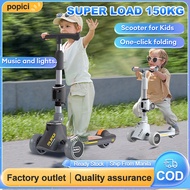 3 IN 1 Kids Scooter Skuter Kids Scooters Foldable Kid Scooter with led music light 3 wheel kid