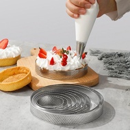6CM/7CM/8CM Stainless Steel 403 Tart Ring Tart Mold Dessert Mould Cake Baking Cake Decor Perforated 