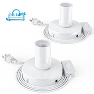2pcs Polished Metal Desktop/Hanging Light Bulb Socket E26/E27 Lamp Base, Light Bulb Extension Socket