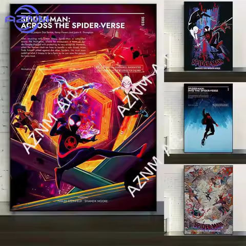Superhero Movie Poster Spider Man Across the Spider Verse Art Wall Decor Classical Cartoon Film Prin