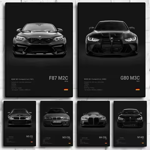 Modern Pop Car Home Decor Wall Art Posters M3 M140 M5 M4 F87 M2C G80 M3C E30 F80 Room Wall Decor Gif