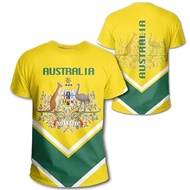 3D Printed Commonwealth Coat Of Arms Shirt Australia Flag Graphic Tee Mens Clothing Short Sleeve T S