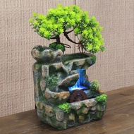 【WVH】-Indoor Desktop Feng Shui Rockery Fountain Decor Living Room Flowing Water Waterfall Ornament w