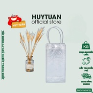 Transparent Water Bottle Bag Size 25x10x10cm Made From High Quality PVC Gift Bag, Flower, Zinc Velvet Christmas Tree