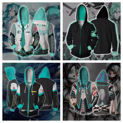 Anime Game Virtual Singer Hatsune Miku Hoodies Mikuo Cosplay Sweatshirt Luo Tianyi Printing Hooded Z