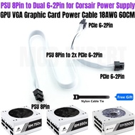 CORSAIR White GPU Power Cable PSU 8Pin to PCIe Dual 8Pin 6+2Pin for RM750x RM850x RM750i RM850i RM10