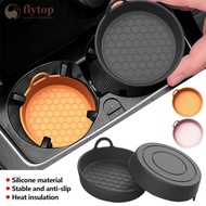 FLYTOP Non-Slip Car Coasters Heat-Resistant Silicone Eco-Friendly Spill-Proof for Car Durable Fits M